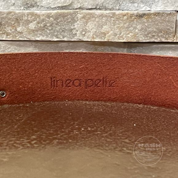 Linea Pelle White Floral Embroidered Leather Belt XL | Brass Buckle Handmade - Picture 3 of 10